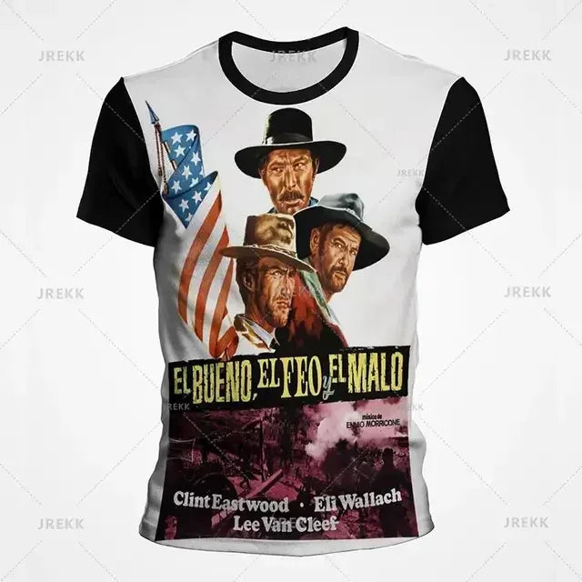 2024 Summer New Hot Fashion 3d Printed Men's T-shirt Western Denim Plus Size Loose Comfortable Breathable Fashion Top 6xl