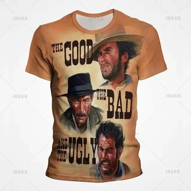 2024 Summer New Hot Fashion 3d Printed Men's T-shirt Western Denim Plus Size Loose Comfortable Breathable Fashion Top 6xl