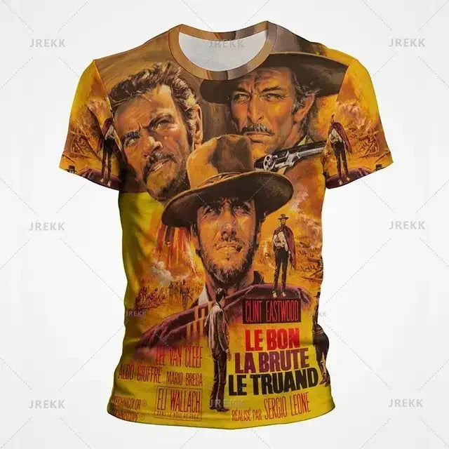 2024 Summer New Hot Fashion 3d Printed Men's T-shirt Western Denim Plus Size Loose Comfortable Breathable Fashion Top 6xl
