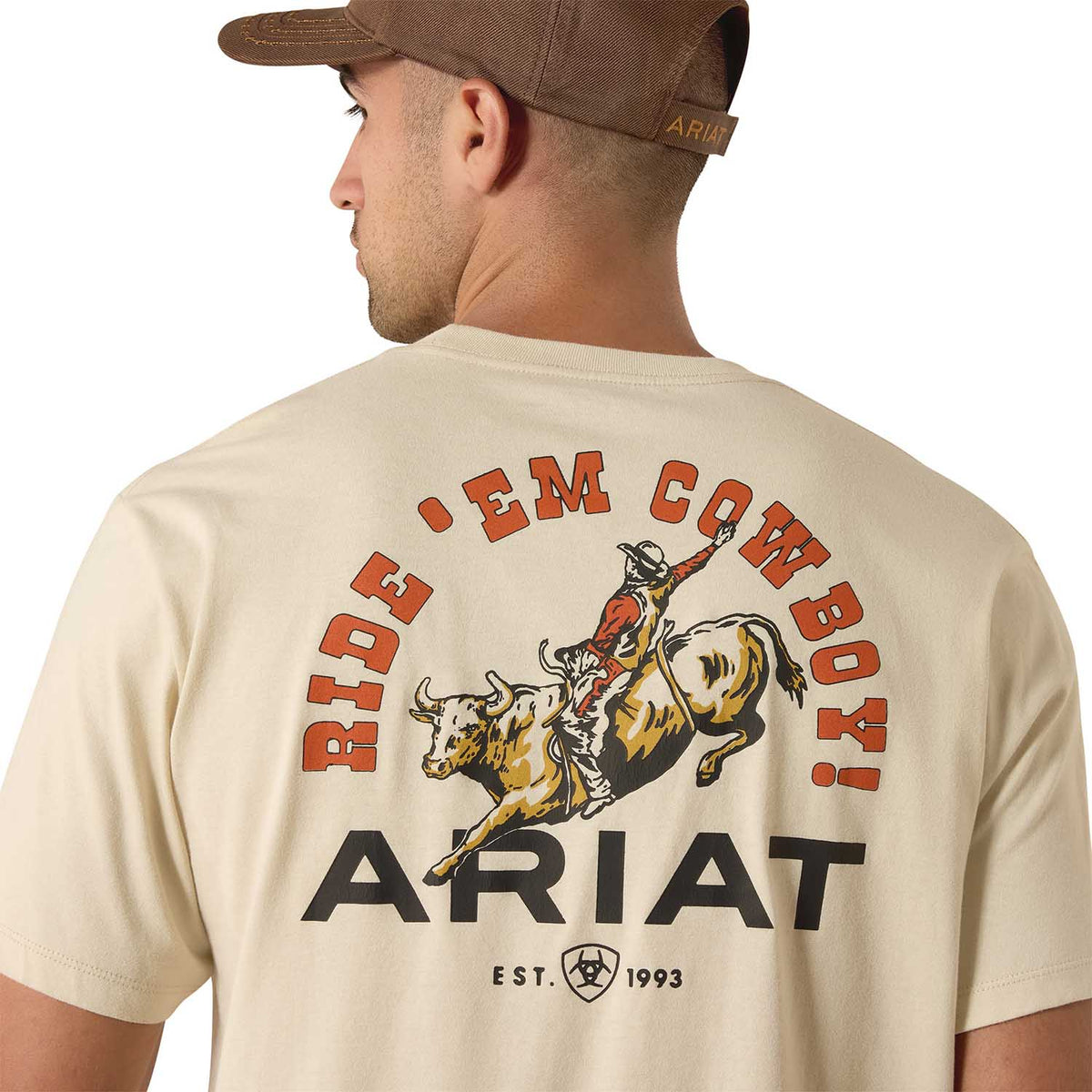 Ariat Mens Short Sleeve Shirt, Ride Em Cowboy Western Graphic Tee