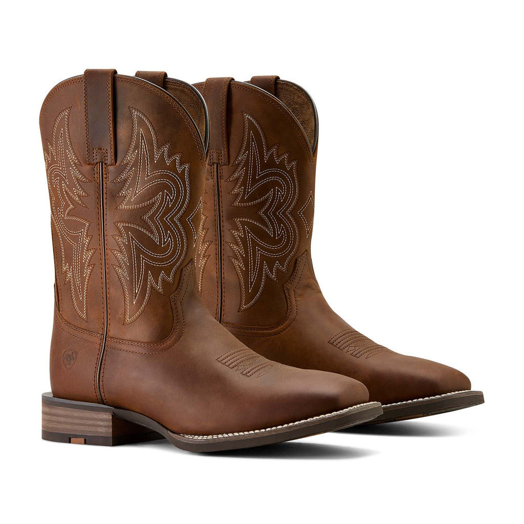 Ariat Mens Western Big Rig Wide Square Toe Cowboy Boot – Comfortable Durable Leather Work Boot
